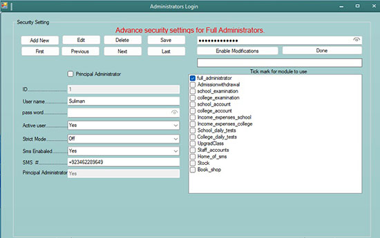 Security Settings